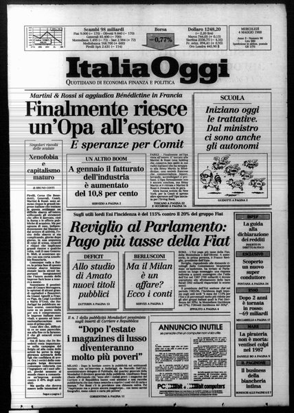 Italia oggi : quotidiano di economia finanza e politica